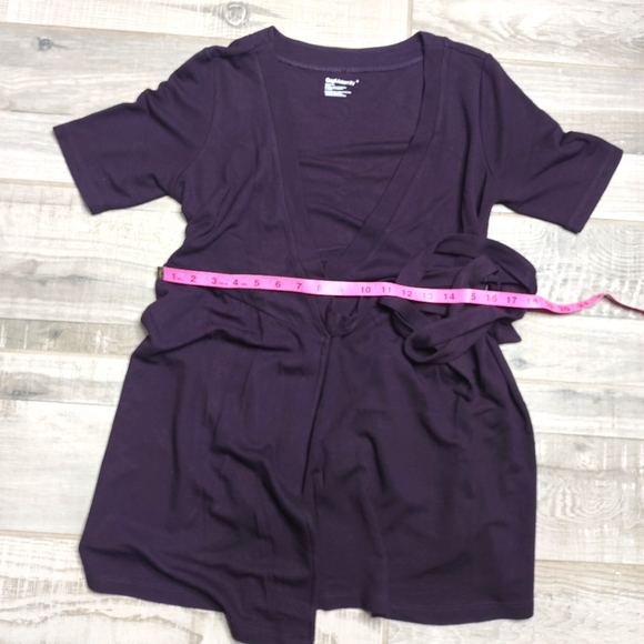 Gap Maternity Purple Short Sleeve Cardigan with Tie, Half Sleeves Size S - Picture 2 of 9